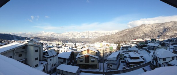 Beautiful day in Nozawa Onsen. Views from Villa Nozawa roof top