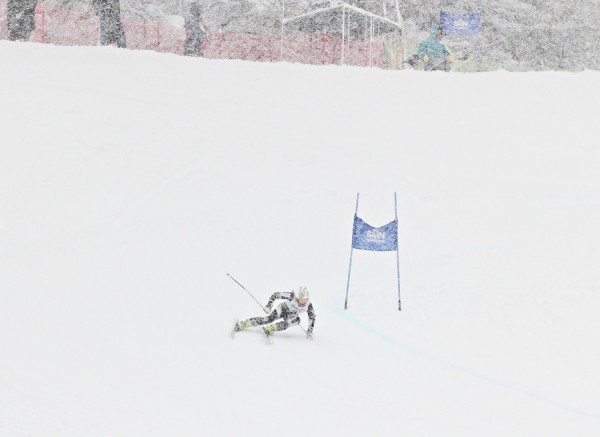 Ski racing yesterday in very challenging conditions