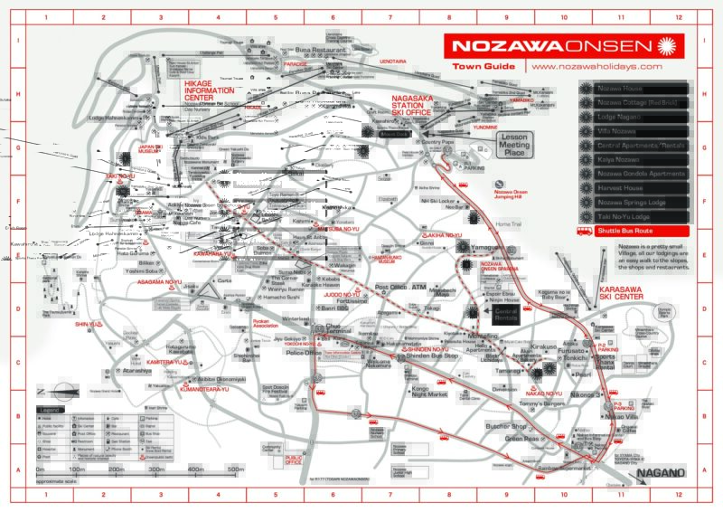 nozawa onsen accommodation map village